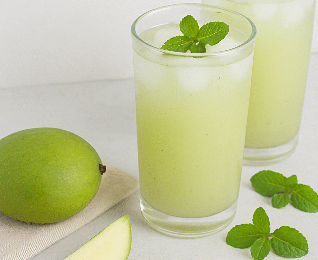 Two glasses of Aam Panna