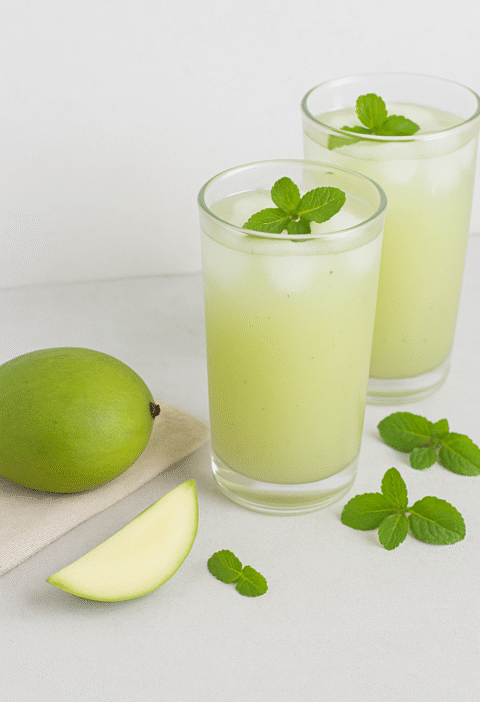 Two glasses of Aam Panna
