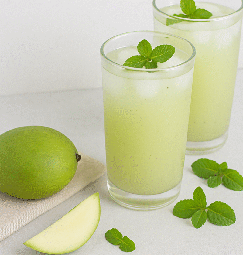 Two glasses of Aam Panna